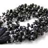 Natural Black Spinel Faceted Drop Briolette Cut Shape Beads Strand The total length of the strand is 7 Inches and Size 9-10MM huge beads. 